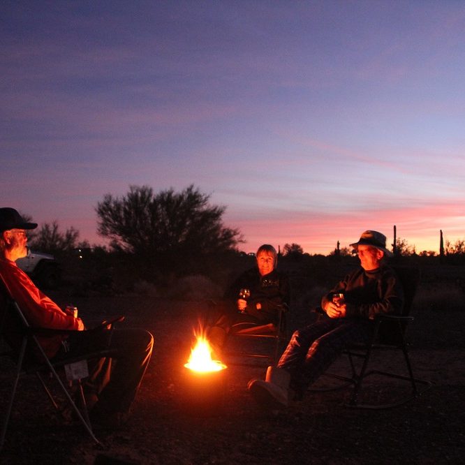 Enjoying a Hot-Pot evening in Quartzsite, Arizona.